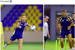 回归利雅得胜利大名单，C罗社媒晒多张训练照，配文：专注⚽️