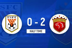 半场-海港暂2-0泰山 刘祝润、安佩姆4分钟2球杨希送助攻