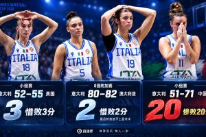咋说呢意大利女篮输美国3分 输澳大利亚2分 20分惨败中国女篮