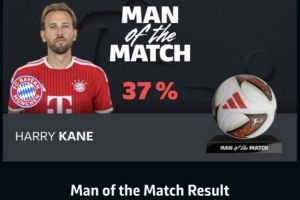传射建功！凯恩当选拜仁vs埃尔沃斯贝格全场最佳球员