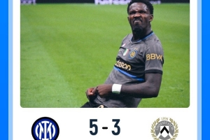 5-3胜乌迪内斯！国米今年第4次联赛单场攻入至少5球，仅次于拜仁