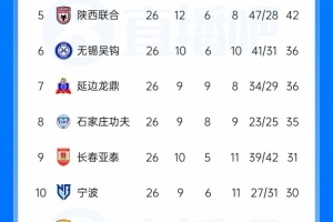 中甲积分榜：广州豹提前4轮夺冠冲超，支云领先第三2分占据主动权